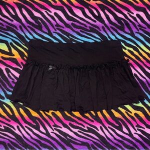 Y2k grunge emo Black Ruffled Mini Skirt
